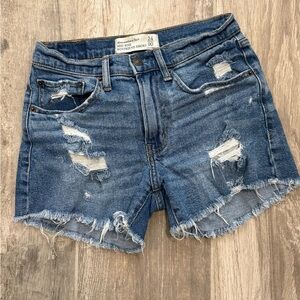 Abercrombie & Fitch Blue Distressed Jean Shorts